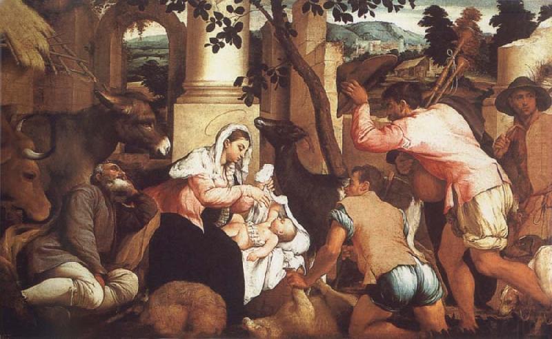 Jacopo Bassano The Adoration of the Shepherds oil painting picture